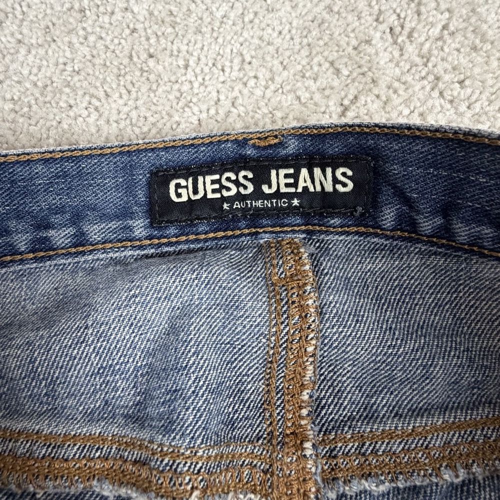 GUESS Womens Daredevil Boot Low Rise Stretch Denim Blue Jeans Y2K | Size 28 - Picture 2 of 8